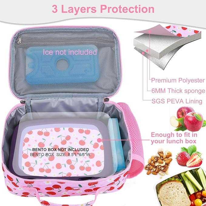 RHCPFOVR Kids Lunch Bag - Insulated Lunch Box for Boys Girls,Washable Lunch Bag and Reusable Toddler Leak-proof Lunchbox for School and Daycare