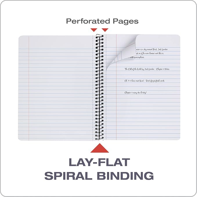 Oxford 4 Pack Marble Spiral Composition Notebook, Wide Ruled Notebook