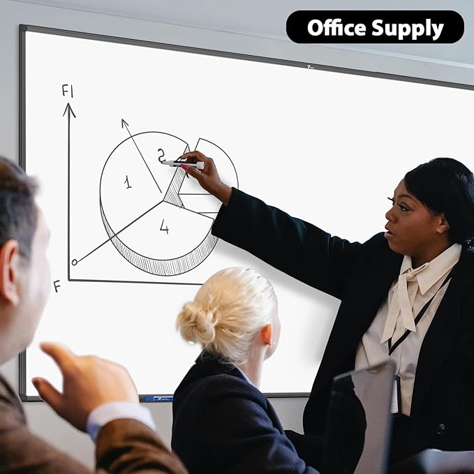 TOWON Black Border Magnetic Dry Erase Board, 72 x 48 in White Board Dry Erase, Aluminum Framed Whiteboard for Wall, XL Dry Erase Board Wall Mounted with Markers, Pen Tray, Magnets, Cleaning Wipe