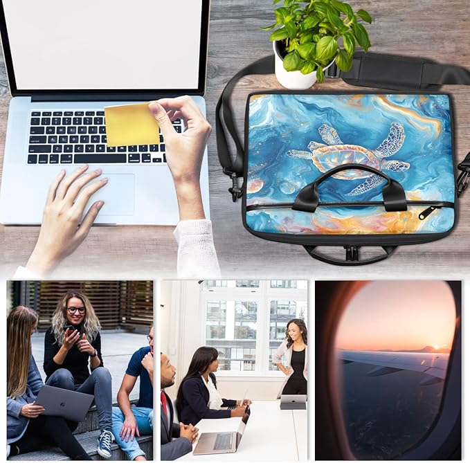 Sea Turtle Laptop Sleeve Case for 13-15 inch Computer Bag Protective Laptop Handle Bag for Women Men
