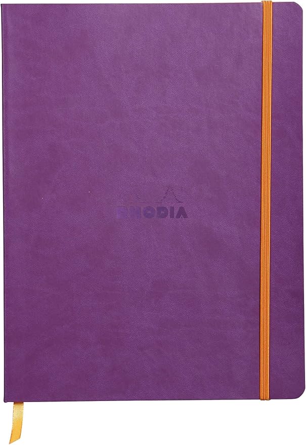 Rhodia Rhodiarama SoftCover Notebook - 80 Lined Sheets - 9 3/4 x 7 1/2 - Purple Cover (117510C)