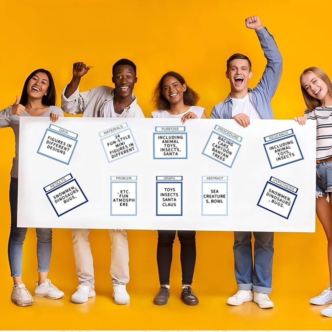 PerKoop 36 Sheets Science Fair Board Poster Boards Supplies 24 Self Adhesive Presentation Subtitles 4 Science Fair Project Titles 8 Personalized Letter Sticker for Classroom(Gradient Blue)