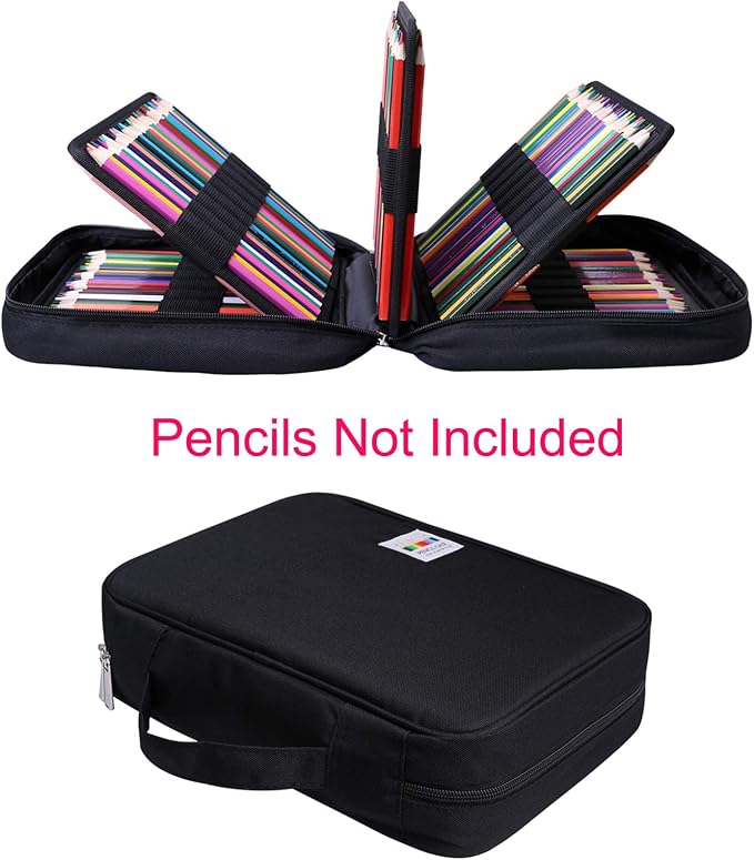 Coloring Pencil Case 220 Slots Pencils/Gel Pens Organizer Waterproof Travel Case Zipper Carrying Portable Pencil Markers Pen Holder Bag for Painter Writers