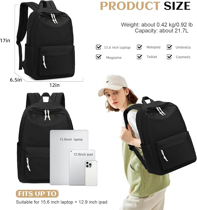 Bluboon School Backpack for Teen Girls Women Laptop Backpack College Bookbags Middle School Travel Work Commuter Back Pack