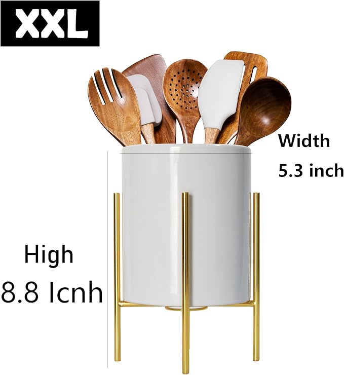 Large Office Pen Holder,Gold and White Desk Organizers for Office, home, wedding, kitchen