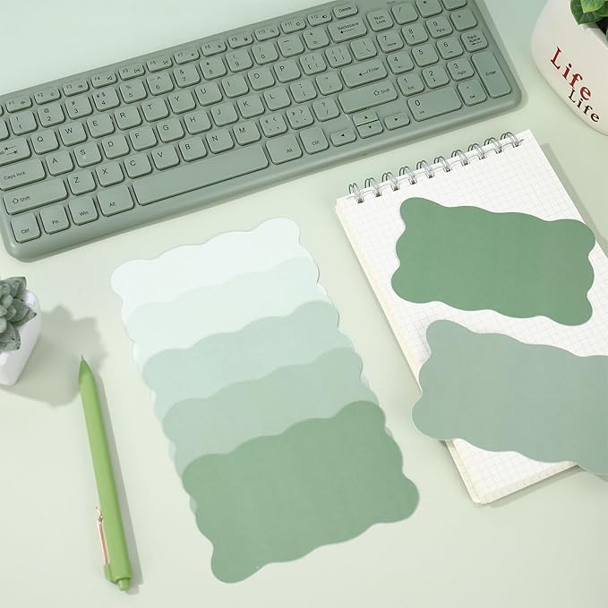 Whaline 150 Pack Green Index Cards 3 x 5 Inch Colored Cardstock Flashcard Gradient Green Blank Index Card for Note-taking Studying Organizing School Office Supplies