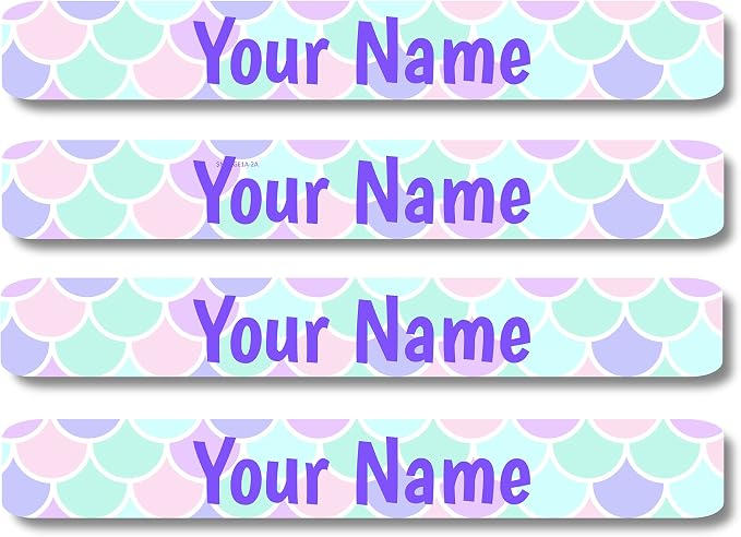Lovable Labels Personalized Labels for Kids (120 Labels) - Waterproof Dishwasher Safe Peel and Stick Labels are Great for School Supplies Daycare Camp Bottles (Sea Flower)