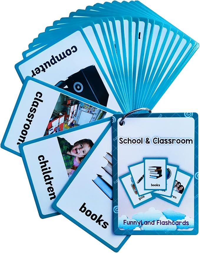Lilias School and Classroom Flash Cards, Toddler Learning Toys, Preschool Learning Toys, Homeschool Supplies, Learning Supplies for Kindergarten, 4.3 X 3.14 Inch, 21 Cards in Set,WC024