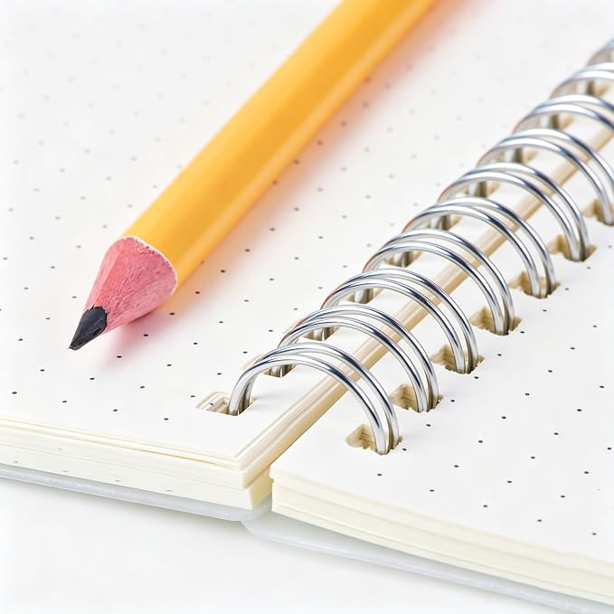 Smilo Bullet Dotted Spiral Notebook, A5 5.7"x8.3", 80 Sheets (160 Pages)