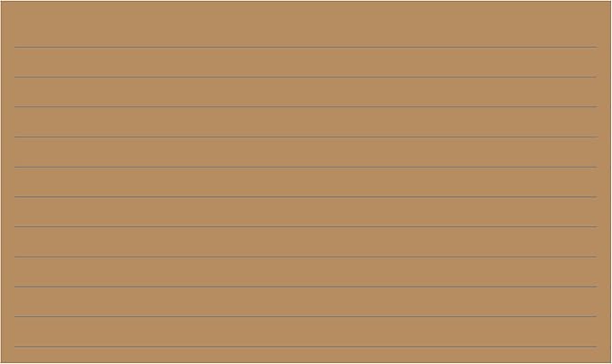 Colonial Cards: 150 Color Cardstock 3" x 5" Index Cards, Kraft, Lined Landscape Format