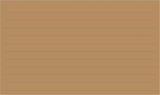 Colonial Cards: 150 Color Cardstock 3" x 5" Index Cards, Kraft, Lined Landscape Format
