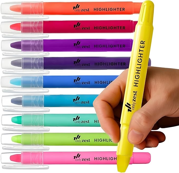 10 Pack Bible Safe Highlighters - Assorted Colors Gel Highlighters, No Bleed, Bible Markers for Journaling, Study Accessories and School Supplies