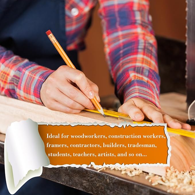 Fainne 48 Pack Jumbo Round Pencils, Wooden Fat Pencil with Black Core Bulk for Carpenters Workers Woodworkers Framers Beginners Students Teachers DIY Project(Orange)