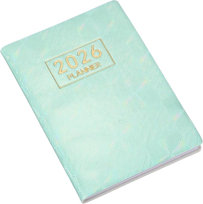 PATIKIL 2026 Daily Planner Notebook, 4.2 x 3.1" 64 Sheets Undated to Do List Daily Weekly Monthly Goals Pocket Notebook for Office Home Study Work Weeding Time Management, Laser Green