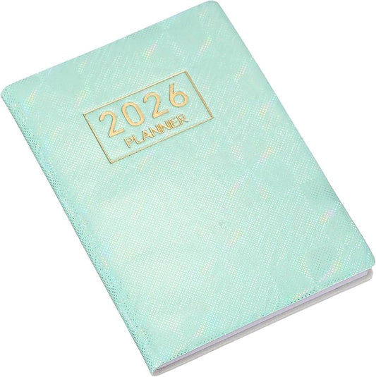 PATIKIL 2026 Daily Planner Notebook, 4.2 x 3.1" 64 Sheets Undated to Do List Daily Weekly Monthly Goals Pocket Notebook for Office Home Study Work Weeding Time Management, Laser Green