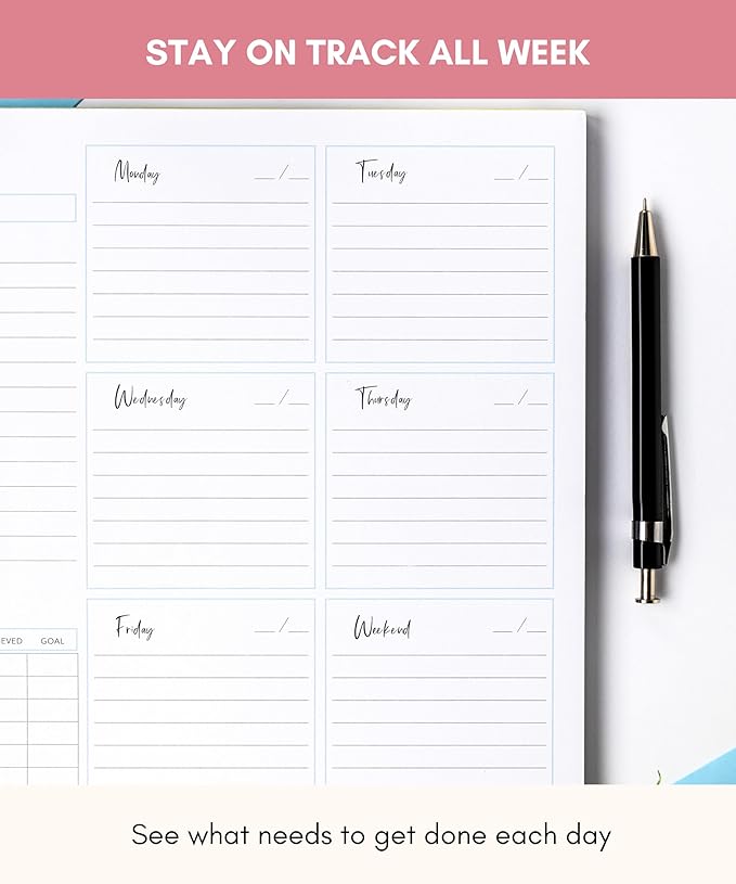 Lamare Weekly Planner Notepad – Premium Undated Weekly To Do List Notepad for School, Home & Office Day Planner, Desk To Do List Pad and Productivity Planning Pad