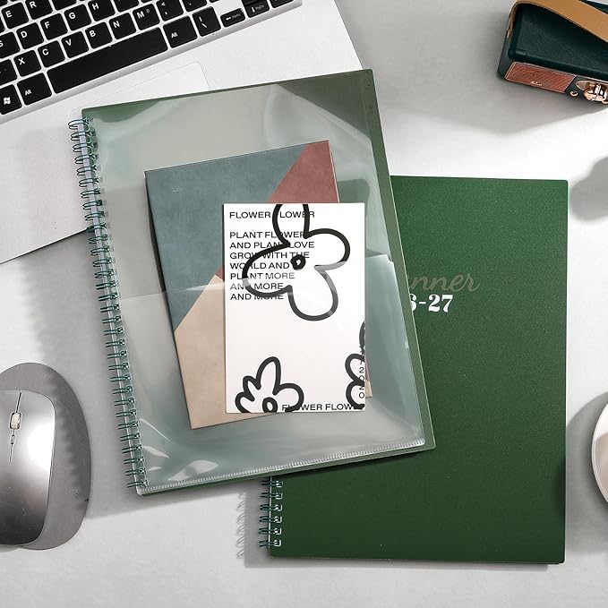 2026-2027 Planner - 2026-2027 Planner Weekly and Monthly, Jul. 2026 - Jun. 2027 11'' x 9'', Planners 26-27 with Colorful Tabs, Premium Paper, Twin-wire Binding - Classic Dark Green