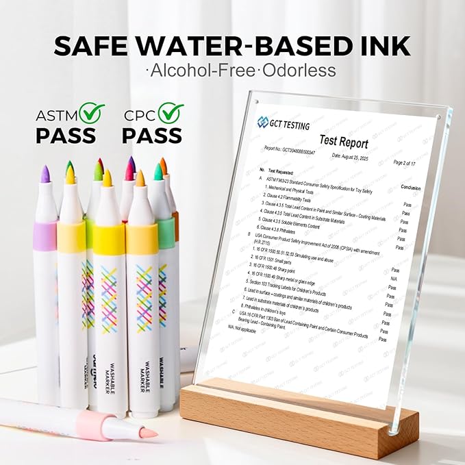 Jar Melo Super Washable Markers for Kids Age 4-8, Water Based Blendable Markers for Toddler Safe and Non-Toxic, Coloring Art Supplies for Preschool Gift, 12 Colors