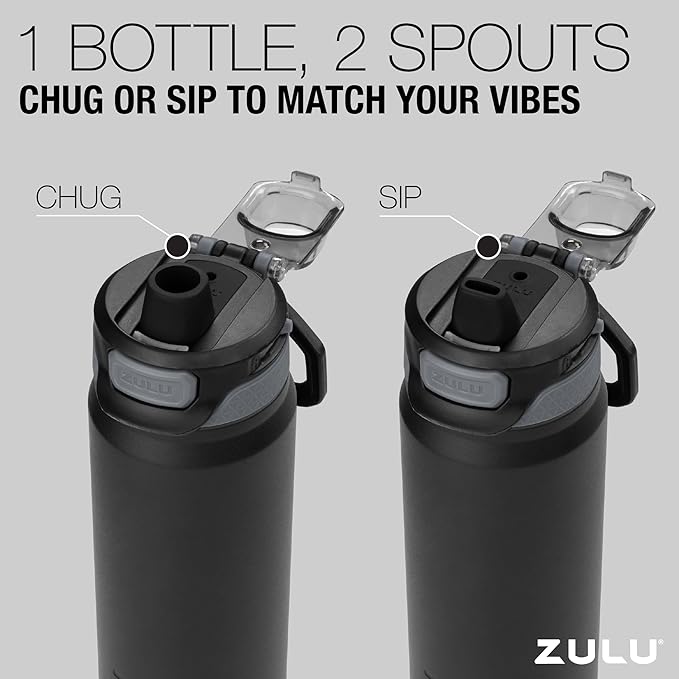 ZULU Powerfill Pro 24oz Stainless Steel Water Bottle - Checkmate Navy