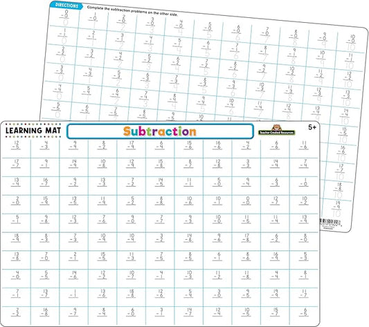 Teacher Created Resources Subtraction Learning Mat