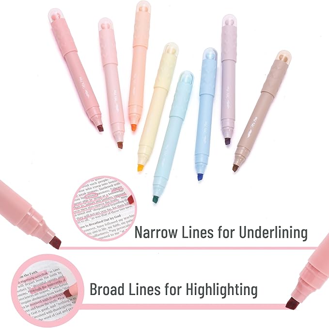 Mr. Pen- Aesthetic Highlighters, 8 pcs, Vintage Pastels Colors, Cute Highlighters Assorted Colors for Journaling, Highlighting, Underlining, Fast Dry, Back to School Supplies