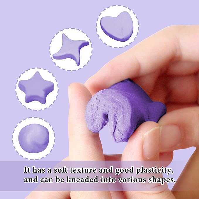 Smilo 8-Pack Purple Kneaded Erasers | Moldable & Dust-Free Putty Eraser | No Smudge Art Eraser with Case for Drawing