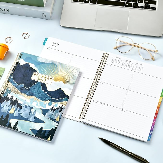 2026-2027 Planner - JUL 2026 - JUN 2027, Planner 2026-2027, 8'' x 10'', Planners Weekly Monthly, Spiral Bound, Back Pocket, Academic Planner