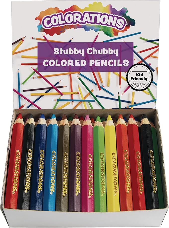 Colorations STUBPEN Stubby Chubby Colored Pencils for Kids - Set of 48