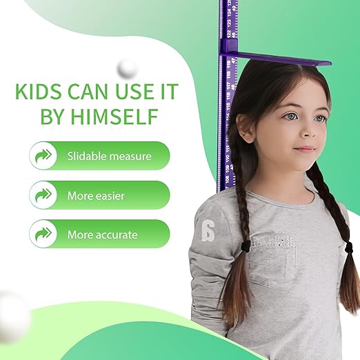 Height Measurement Rod for Wall - 3D Removable Growth Stick, Wall Mounted Splicing Ruler for Children, Adults, Kids, Baby Nursery - 79 Inch (Purple)