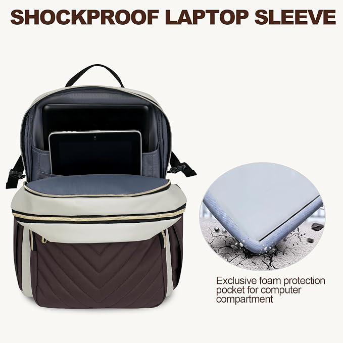 VANKEAN 15.6 Inch Laptop Backpack for Women Large Capacity | Waterproof Backpacks Stylish Travel Bags Casual Daypacks for College, Business