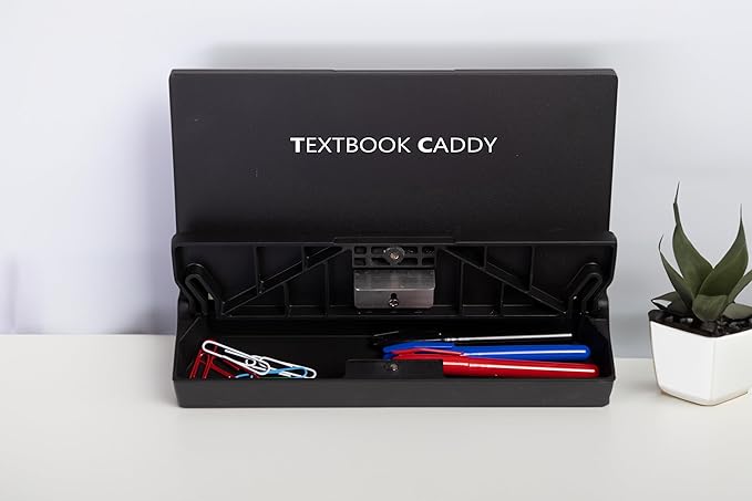 Book Stand with Storage — Adjustable Reading Stand for College Students, Portable Foldable Desk Book Holder for Textbooks, Tablets & Cookbooks, Ergonomic 60° Angle, Lightweight 1.6 lb