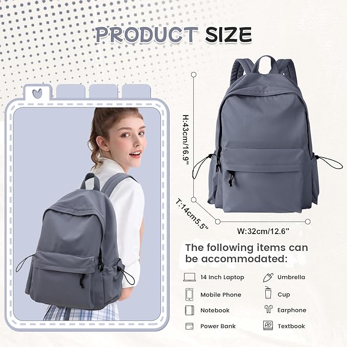 Gym Backpack for Women, Small Waterproof Lightweight Sports Yoga Travel Backpack, Dark Blue