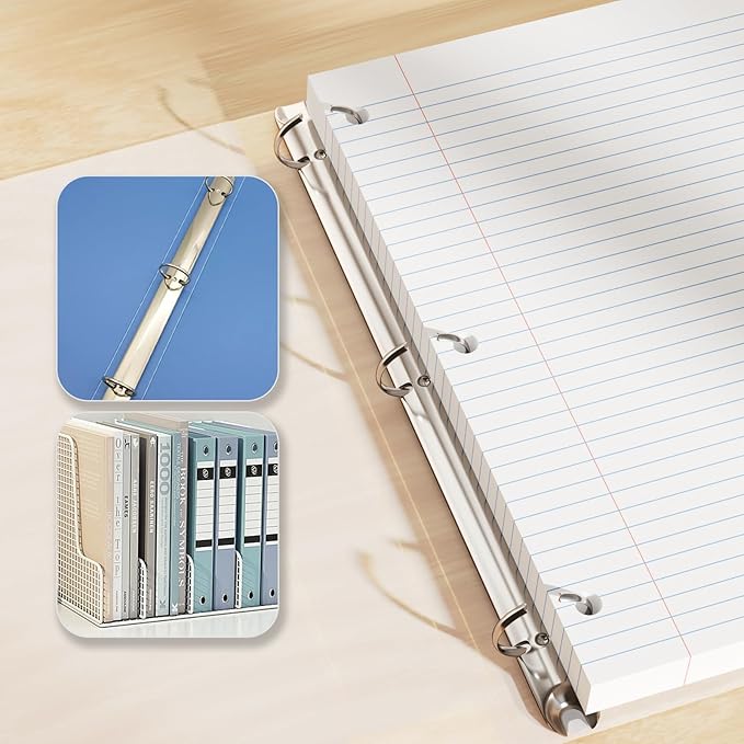 3-Pack White Loose Leaf Paper 390 Sheets Filler Paper 8 * 10.5 College Ruled 3-Hole Punched for 3-Ring Binders Notebook Lined 8" x 10.5"