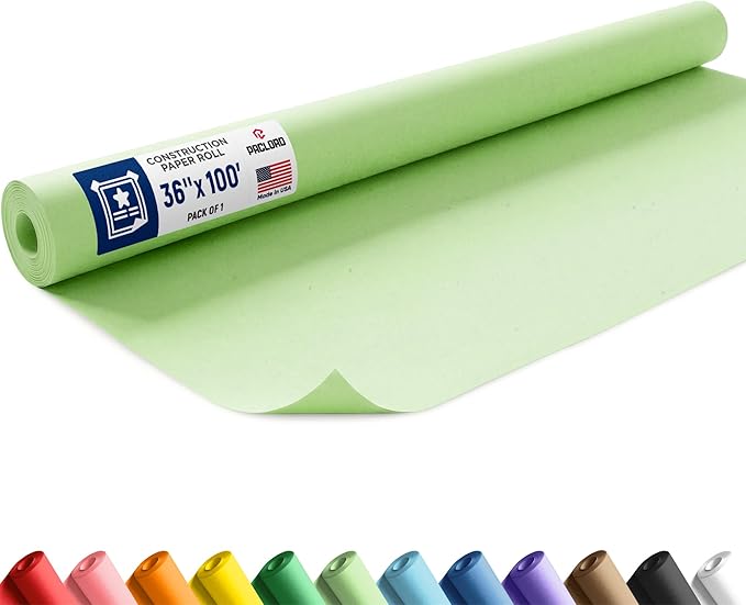 Light Green Construction Paper Roll 36" x 100 ft – Made in USA – 36" Bulletin Board Paper for Classroom & School, Teachers & Kids