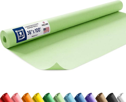 Light Green Construction Paper Roll 36" x 100 ft – Made in USA – 36" Bulletin Board Paper for Classroom & School, Teachers & Kids