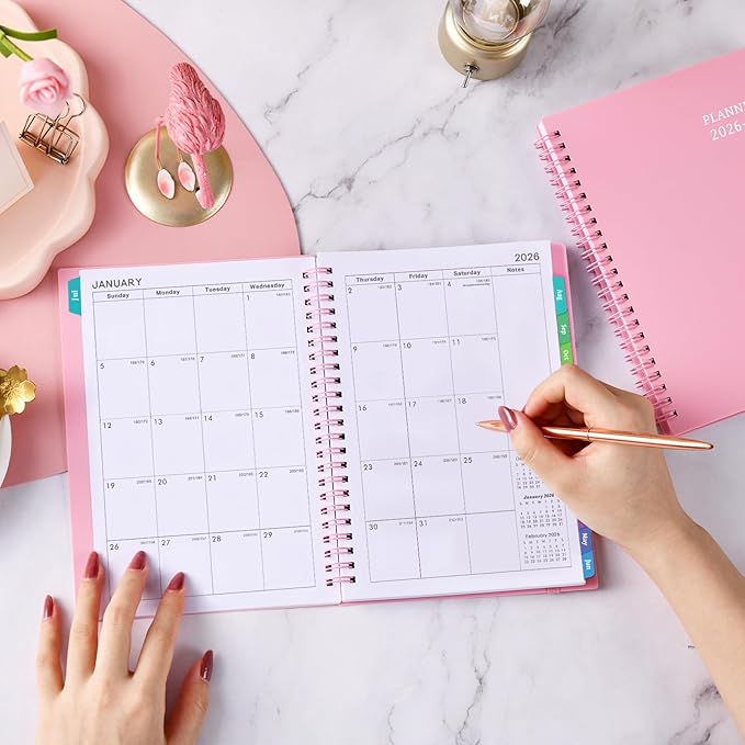 Planner 2026-2027 - 2026-2027 Planner Weekly and Monthly with Tabs, July 2026 - June 2027, 6.25" × 8.3", Strong Twin-Wire Binding