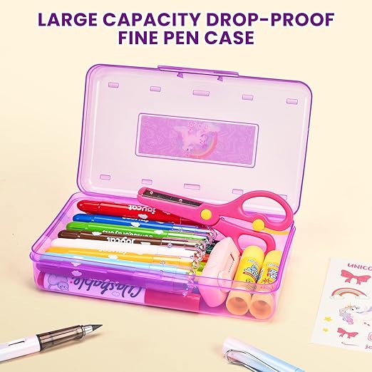 46-Piece Washable Back to School Supplies Gift Kit for Kids-Unicorn Essential First Day Gift Set for Kindergarten & Elementary, Art Supplies & Refillable Tools, Ideal Kids Stationery Set for Girls.
