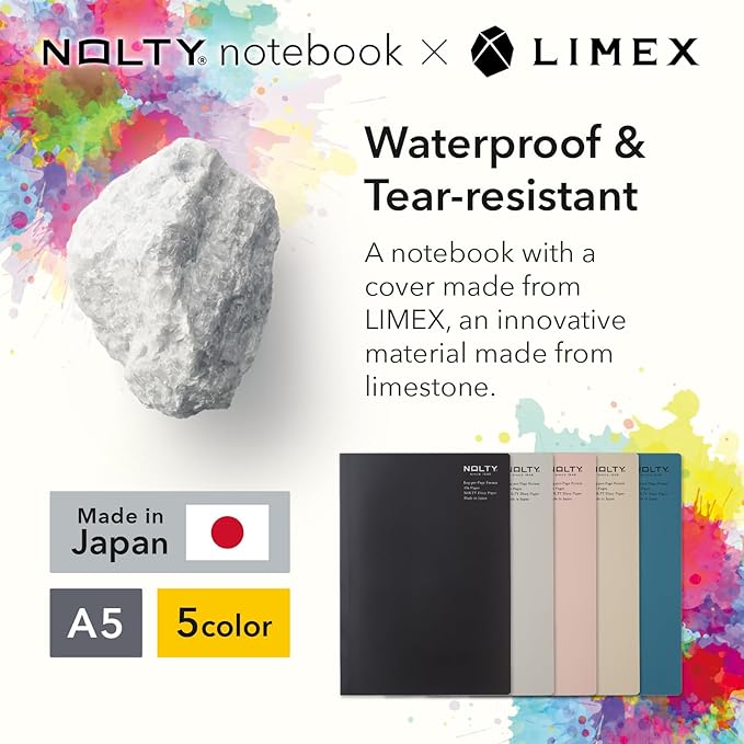 NOLTY NOTE × LIMEX, A5 Ruled Line Notebook, 6.00mm, 176 Sheets, Trolate Blue, NTL1315