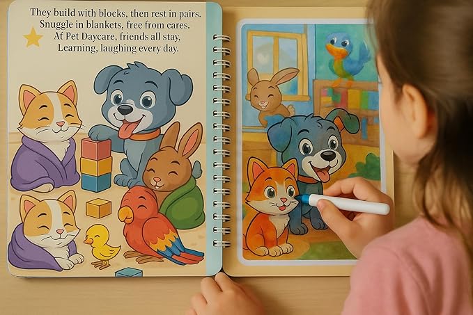 FIESTA CART Water Coloring Books for Toddlers Ages 2-5 – 5 Pack Reusable Mess Free Water Painting Books for Kids, Travel Activities for Toddlers, Montessori Learning Toys for Boys & Girls