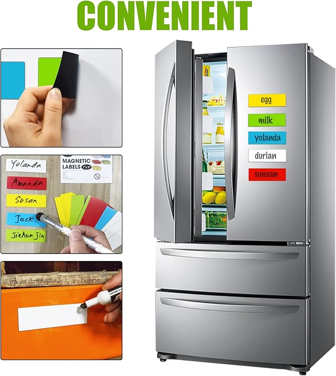 STTMGN Dry Erase Big Magnetic Labels (4.8x3.2,Pack of 20),Large Write On Magnets Name Plates Sticker,Waterproof/Reusable for Refrigerator&Lockers&Whiteboard&Cabinet(White)