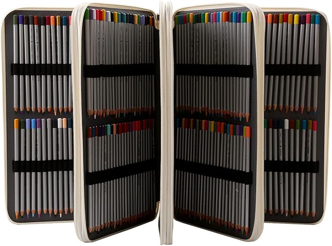 Portable Colored 384Individual Slots Pencil case Organizer with Printing Pattern for Watercolor Pens or Markers, Pencil Case Organizer for Artist