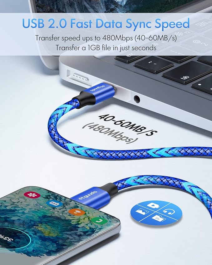 etguuds USB C to USB C Cable 2ft, 2-Pack 60W USBC to USBC Cord, Type C to C Charger Cable Fast Charging for iPhone 17 16 15 Pro Max Plus Air, Samsung Galaxy S25 S24 S23, for MacBook/iPad, Pixel