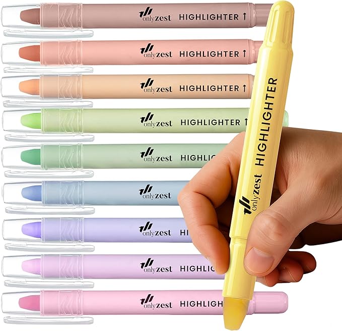 10 Pack Bible Safe Highlighters - Pastel Color, Wax Highlighters No Bleed, Scripture Markers for Journaling, Study Accessories and School Supplies