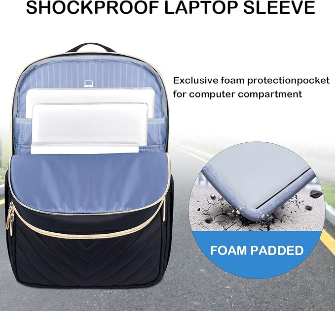 VANKEAN 15.6 Inch Laptop Backpack for Women Large Capacity Daypack | Waterproof Backpacks Stylish Travel Bags Casual Daypacks for College, Business