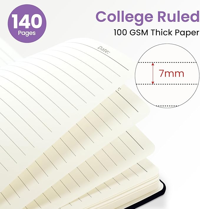 ZOTIA Lined Spiral Journal for Women, A5 Cute Hardcover College Ruled Notebook for Work, School & Note Taking, Aesthetic Writing Journal, 140 Pages (5.8" x 8.3"), Enchanted Fungi