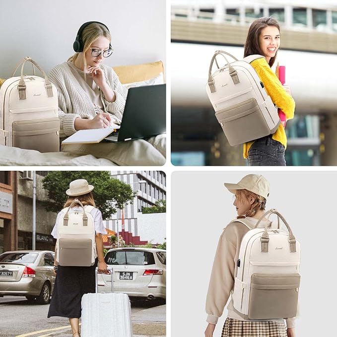 LOVEVOOK Travel Laptop Backpack Women Anti-theft Laptop Bag with USB Port Waterproof Computer Backpack for Nurse College Work