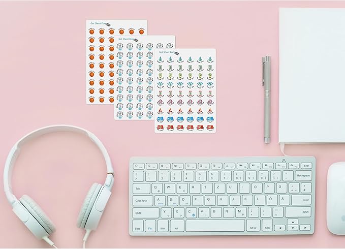 Student Planner Vinyl Decal Stickers - 48 Educational School College Academic Teacher Stickers (1/2") for Essential Productivity Life Planner (Test, 1 Sheet)