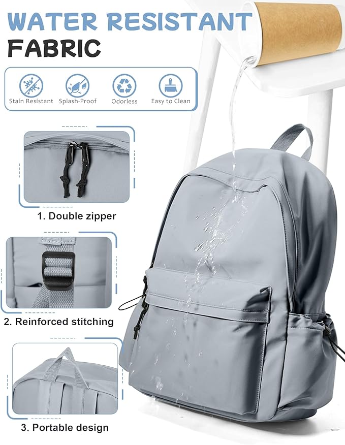 Blue Backpack for School, High School Bookbag Back Pack for Teens Girls Boys, Lightweight College Backpack Book Bag for Women Men, Simple Casual Daypack Backpack Mochilas Escolares para Adolescentes