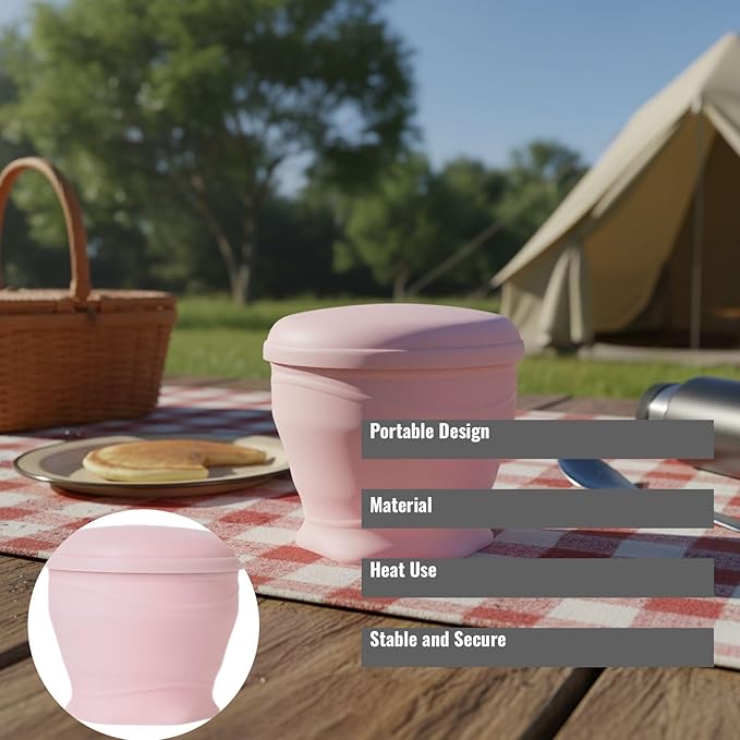Foldable Silicone Cup for Travel Outdoor Camping Reusable foldable Mug with Lid and Lanyard