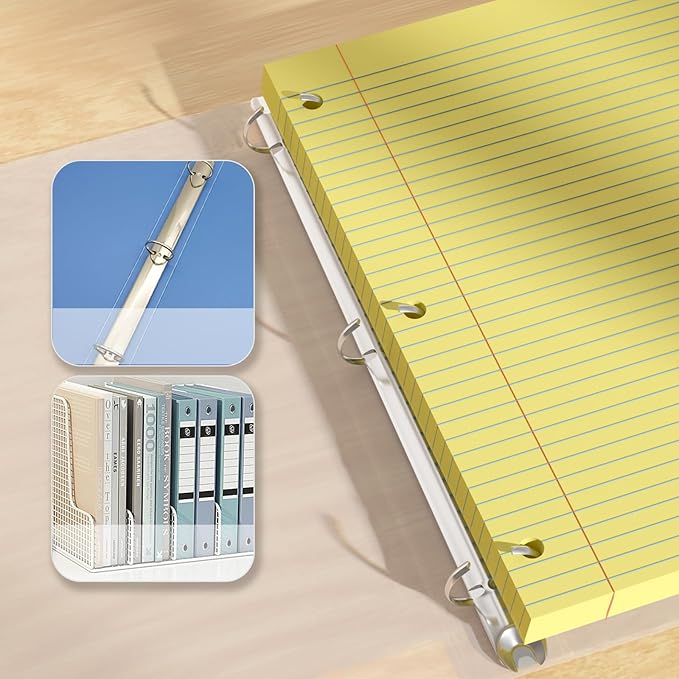 Yellow Loose Leaf Paper 100 Sheets Colored Filler Paper 8 * 10.5 College Ruled Paper 3-Hole Punched Paper for 3-Ring Binders Notebook Lined 8" x 10.5"